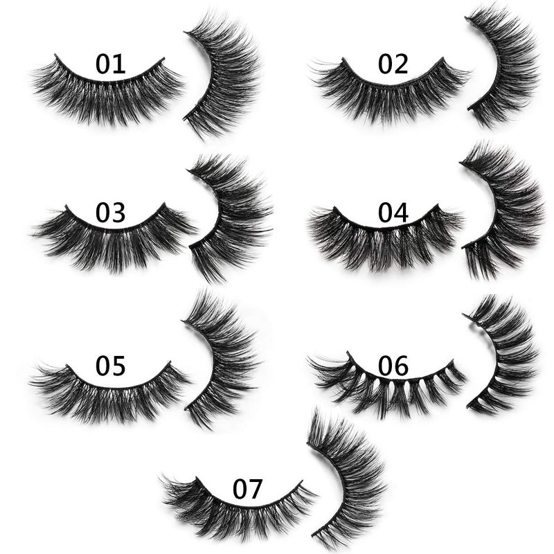 DYSILK Fluffy Lahses Fake Eyelashes - False Eyelashes Natural 7 Pairs 6D Lashes 7 Styles Faux Mink Eyelashes Wispy Lashes Natural Look False Eyelashes Long Lashes Pack Mink Lashes Eye Lashes |005 - Image 4